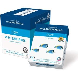 imageHammermill Printer Paper 20 lb Copy Paper 85 x 11  6 Packs 2400 Sheets  92 Bright Made in the USA4 Pack  3000 Sheets
