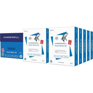 imageHammermill Printer Paper Great White 30 Recycled Paper 85 x 111 Ream 500 Sheets  92 Bright Made in the USA 08671010 Ream  5000 Sheets