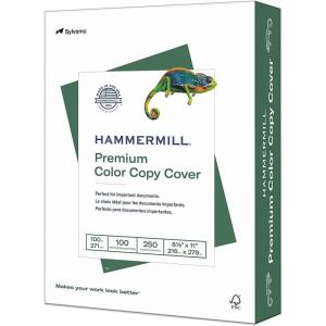 imageHammermill Cardstock Premium Color Copy 100 lb 85x11  1 Pack 250 Sheets  100 Bright Made in the USA Card Stock 120024R White1 Pack  250 Sheets
