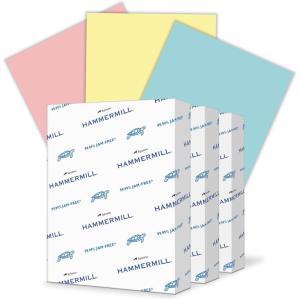imageHammermill Colored Paper 20 lb Blue Printer Paper 85 x 111 Ream 500 Sheets  Made in the USA Pastel Paper 103309RAssortedPink Canary Blue