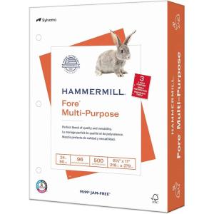 imageHammermill Printer Paper Fore Multipurpose 24 lb Copy Paper 85 x 11  10 Ream 5000 Sheets  96 Bright Made in the USA 103283C1 Ream  500 Sheets