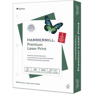 imageHammermill Printer Paper Premium Laser Print 24 lb 85 x 115 Ream 2500 Sheets  98 Bright Made in the USA 104640C1 Ream  500 Sheets
