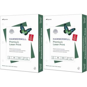 imageHammermill Printer Paper Premium Laser Print 24 lb 85 x 115 Ream 2500 Sheets  98 Bright Made in the USA 104640C1 Ream  500 Sheets Pack of 2