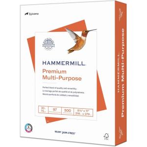 imageHammermill Printer Paper Premium Multipurpose Paper 24 lb 85 x 11  5 Ream 2500 Sheets  97 Bright Made in the USA 105810C1 Ream  500 Sheets
