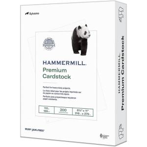 imageHammermill White Cardstock 110 lb 85 x 11 White Cardstock 5 Ream 1000 Sheets  Thick Card Stock Made in the USA 168400CLetter 85x11